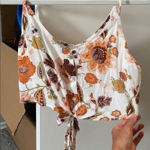 White Flower Crop Top